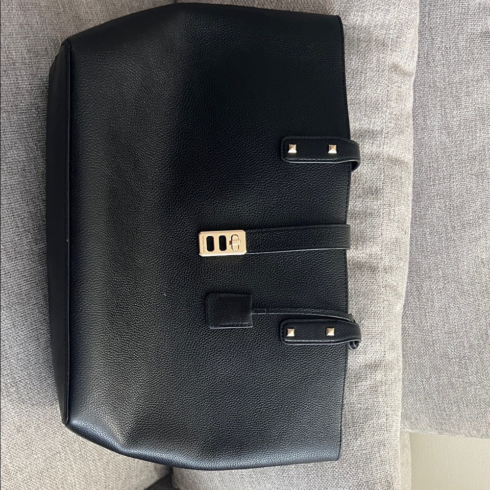 Michael Kors Black Textured Bag with Gold Hardware